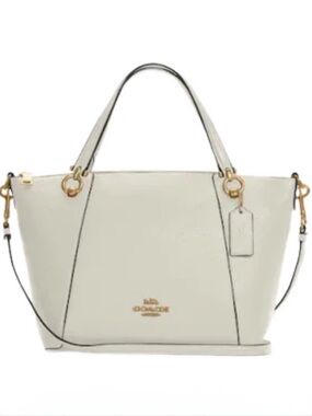 COACH C6229 🤍Kacey🤍 CHALK WHITE PEBBLE LEATHER SATCHEL BAG 🌟PRE-LOVED🌟